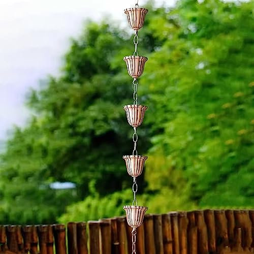 Catene per grondaie, Tazze per versare Acqua piovana, Raccoglitore di Pioggia in Metallo per Decorazioni da Giardino, Raccoglitore di Acqua piovana Giapponese per Cortile (Dimensioni: 300 cm