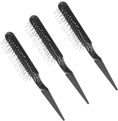 Beaupretty Set 3 Pezzi Pettini per Chioma Professionali in ABS Nero, Spazzola Districante e Pettine a Coda per Separare e Modellare, per Parrucchieri e Chioma Ricci