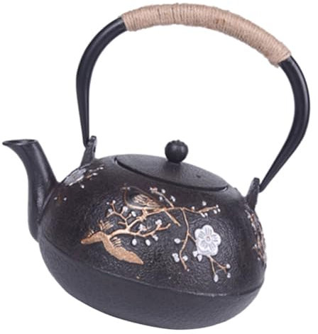 GRIRIW Théière Fonte Japonaise avec Infuseur Théière Pratique et Décorative pour et Maison Design Ergonomique et Résistante Chaleur