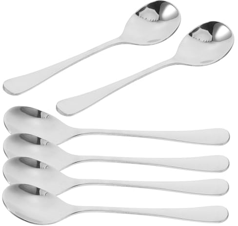 LIGIGWASH 6 piezas Cucharas Soperas Inoxidable con Mango y Robusto para Cocina para Sopa Café y Postres