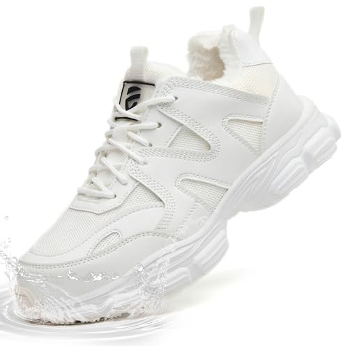 KOIFISH Scarpe Antinfortunistiche Donna Invernali Impermeabile Scarpe da Lavoro con Punta in Acciaio Comode Freddo Scarpe di Sicurezza Bianco 42