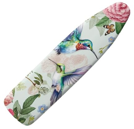 BüGelbrettbezug 150x50 Groß Blumen Und Tiere üBerzug BüGelbrett FüR DampfbüGeleisen, Mit Hitze- Und Dampfreflektion FüR Schnelleres BüGeln, Mit Elastischem Gummizug,XXL