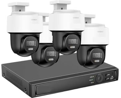 3K-Überwachungssystem, Intelligente Dual-Light-Netzwerk-Dome-Kamera, 12 MP, 8-Kanal-PoE-Unterstützung, Personenerkennung, Automatische Verfolgung Bewegungserkennung(4T)