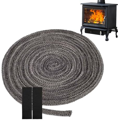 Cuerda de junta de puerta de estufa de leña, reemplazo flexible ignífugo, sellador de puerta de estufa de leña, 2 metros, para chimenea, horno, tubería, horno, parrilla de fuego