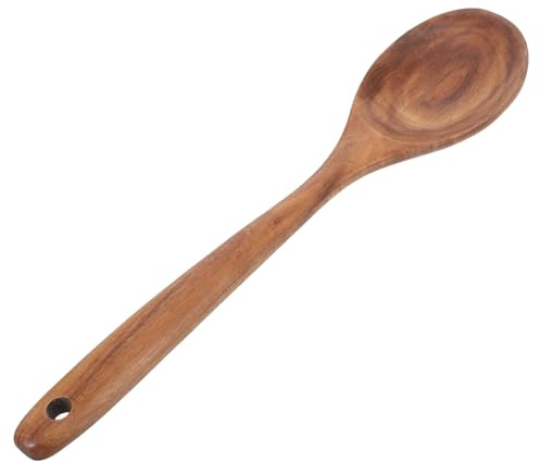 Veemoon Cuchara Grande de Madera Natural para Cocinar 33x6,8 Cm, Utensilios de Cocina Antiadherentes y Resistentes al Calor, Cuchara Larga Agarre Cómodo Adecuado para Mezclar y Servir