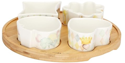 THUN Set Aperitivo Incanto di Primavera, Porcellana, Piattino 29 cm e Ciotola 8x8 cm