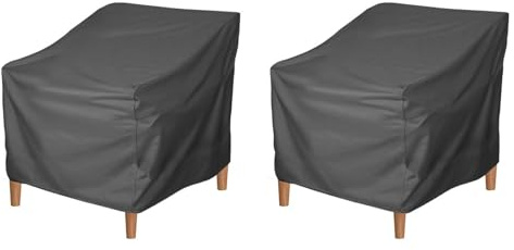2 Stück SchutzhüLle GartenmöBel, GartenmöBel Abdeckung Wasserdicht, Stuhlabdeckung Outdoor Abdeckhauben für Gartensessel (Schwarz)