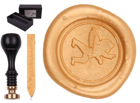 Siegel Set Sigillum Gravur Engel + 1 Stange Siegelwachs im Geschenkkarton