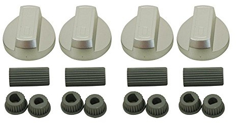 KGA-SUPPLIES Universal silver kontrollknappar för Delonghi ugnar, spis och kokplattor (paket med 4)