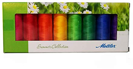 Mettler Nähset aus 100% merzerisierter Baumwolle, 8 Spulen, Sommerfarben