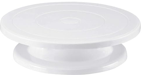 STÄDTER drehbare Tortenplatte, Ø 27,5 cm, Lebensmittelechter Kunststoff, Ideal zum Dekorieren und Servieren von Torten, Weiß