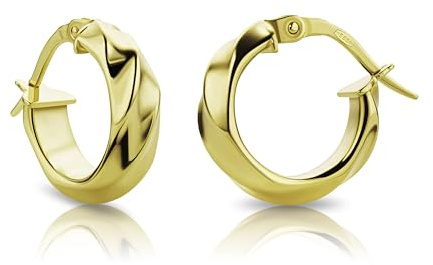 OROVI Ohrringe Gold- 14 karat (585) Gelbgold– Creolen Damen, Creolen Gold 16 mm, Hypoallergene goldene Ohrringe, Ohrschmuck, Schmuck Damen, Goldschmuck, Hergestellt in Italien - mit edler Schmuckbox