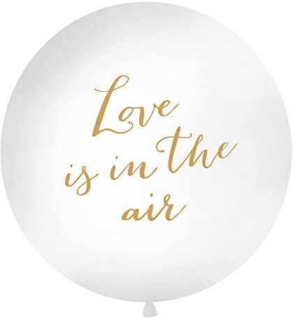 PartyDeco Riesenballon Love is in The air 1m groß Luftballon Riesen Ballon Latexballon riesig Hochzeit Liebe