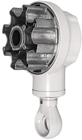 DIWARO.® | Kegelradgetriebe für Markisen | 4,4:1 | RAL 7035 mit Kugelöse | für 78mm Nutrohr | Markisengetriebe