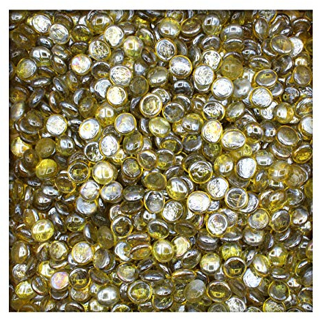 1 kg Glasnuggets Glassteine Muggelsteine Mosaiksteine Tischdeko 17-19 mm Gelb