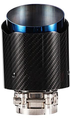 Gancon Terminale di scarico, tubo di scarico dritto per auto in acciaio inossidabile, gola posteriore lucida in fibra di carbonio da 63-101 mm per auto universale