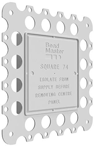 BeadMaster Square Socket Cover (Pack of 10) Single Gang for Metal Back Box, Perfect Finish Protective Panel, White