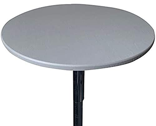 DZYP Runde Tischdecke Elastische Tischtuch Wasserdicht Abwischbar Passform Tischabdeckung Für Haus GartenTerrasse Innen Außen (Grau,Durchmesser 140cm)