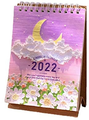 QINGGANGLING999 Bürokalender 2022 Mini Desktop Coil Paper Calendar Daily Scheduler Schreibtisch Tischplan Jährlicher Agenda Organizer Tischkalender Wochenplaner (Color : B)