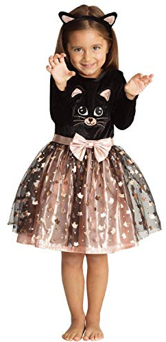 Sincere Party Katt Halloween kostym för flickor långärmad kvalitet katt Fancy klänning med svans och huvudband för småbarn 5-6 år
