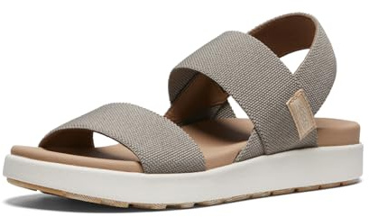 Keen Elle Backstrap sandaler för kvinnor, beige/bruna, storlek 7,5, casual plattform, öppen tå