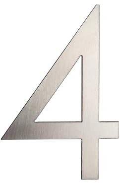 GUIZZO Creart - Numero Civico Esterno con Lettera in Acciaio Inox, Targa Personalizzata Made in Italy, Porta Ingresso per Uso Esterno - 4, 5.4x8H cm