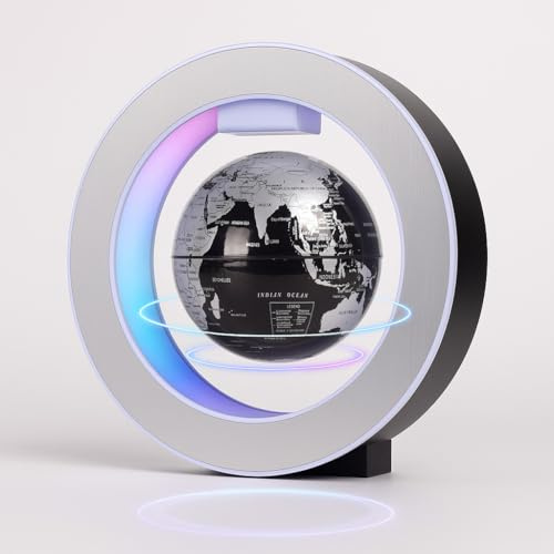 Magnetischer Schwebeglobus, rotierend, 10,2 cm, für Kinder, Lernspielzeug, cooler Tech-Drehglobus, Bürodekoration, Gadget oder Zimmer, Schreibtisch-Spielzeug, Zubehör für Männer, Boss, Geburtstag,