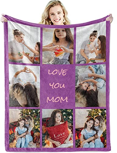 Personalisierte Geschenke für Frauen, Personalisierte Decke mit Foto Text, Personalisierte Kuscheldecke, Decke Personalisiert Foto, Fotodecke mit Foto, Personalisiert Geburtstagsgeschenke für Mama
