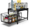 FAOKZE Scaffale Sottolavello Portaoggetti con 2 Cestelli Scorrevoli, in Acciaio Inox, Organizer sotto Il Lavello, 2 Livelli Cucina (Nero)