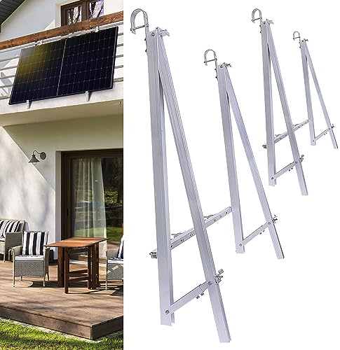 Halterung Balkonkraftwerk 2er Set | inkl. Haken für Balkongeländer | stabiles Montageset aus Aluminium | Solarmodul Universalhalterung… (2x Halterung Solarmodul 19% MwSt)