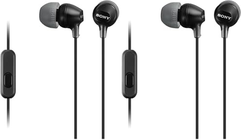 Sony MDR-EX15APB Ecouteurs Intra-Auriculaires avec Microphone - Noir (Lot de 2)