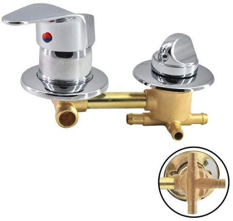 2/3/4/5 Voies Mitigeur Robinets de douche, Laiton Robinets de bain Filetage/intubation, Entraxe 9/10/12,5/14,5cm, Mitigeur Salle Bain pour Cabine Ou Hammam (9cm,Intubation 3 Sortie)