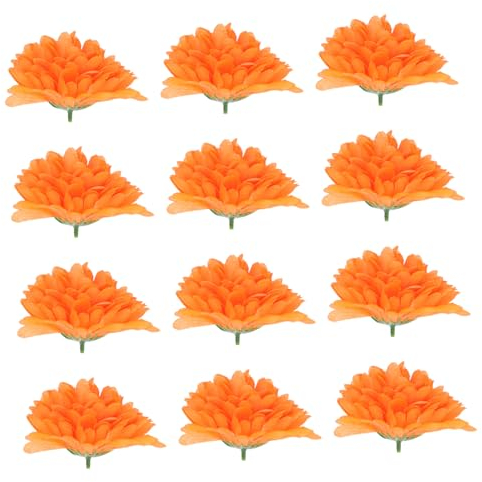 TOPBATHY Künstliche Chrysanthemen als Dekorative Kunstblumen 20 Stück Orange aus Seidenstoff und Kunststoff für Selbstgemacht Projekte Foto Requisiten und Festivaldekorationen
