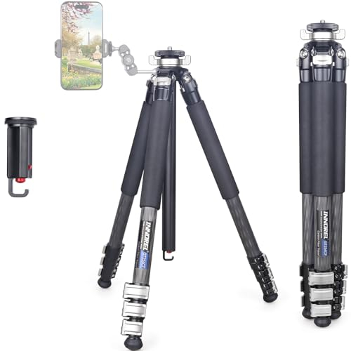 INNOREL Treppiede in fibra di carbonio GT254CF Treppiede portatile compatto professionale per fotocamera digitale DSLR Supporto per fotocamera da viaggio con colonna centrale a forma speciale Tubo da