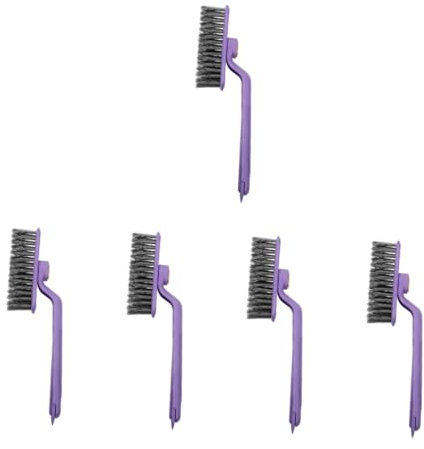 Warmhm 10 STK Fugenreinigungsbürste kloreiniger wc Rillenreinigungsbürste Peeling zum Reinigen 2 in 1 Fugenbürste Wäscher Fensterschiene rotieren Becherbürste Abs Violett