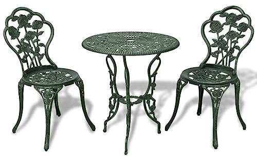 Rantry 3-tlg. Bistro-Set Aluminiumguss Grün Rasen, Garten Model42164