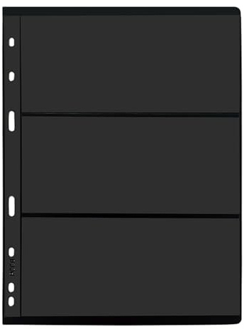 Wansiman Páginas de Sellos,Inserciones de colección de Sellos,Páginas de Sellos para Álbum de Sellos,Álbum de Colección de Sellos,con 9 Agujeros,para álbumes de colección Sello con Fundas de Carpeta