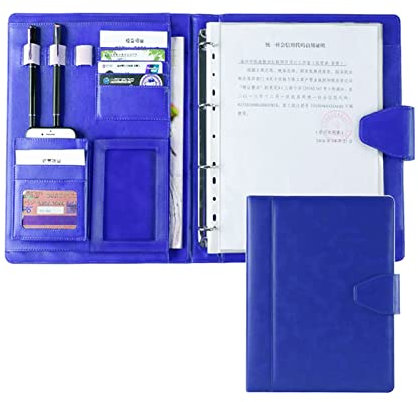 Schreibmappe A4 Klemmbrettmappe Portfolio-Schreibmappe für Damen und Herren, inklusive Visitenkartenhalter, A4-Schreibblock für Business, Schule, Büro