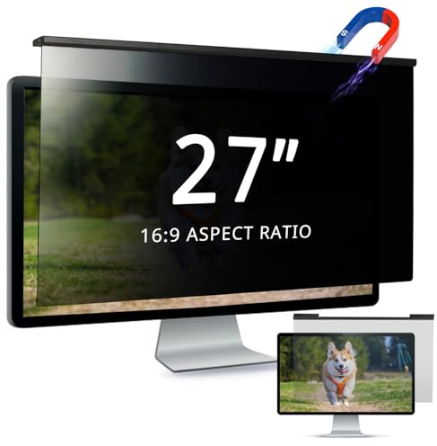 EliWhale 27 Inch Hanging Computer Privacy Screen Filter for Monitor 16:9 | 614 x 369 mm, Removable Hanging Privacy Screen, Matte Finish, Anti Glare Screen Protector, HD Anti-blue light for 27 Inch