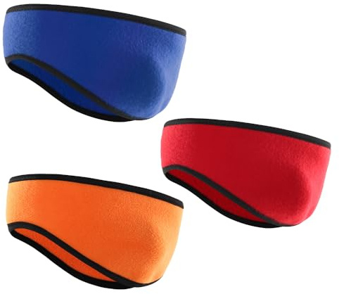 HHuDock Fascia per orecchie in pile (3 pezzi), paraorecchie invernali, per sport, corsa, sci, traspirante, per uomini e donne