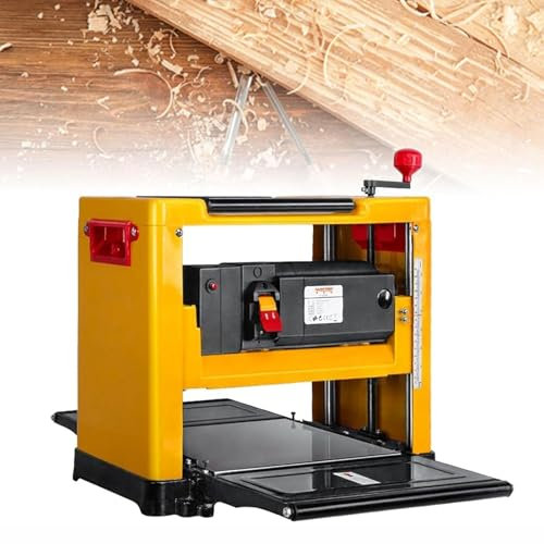 Cepilladora de carpintería escritorio de 13 '', Cepilladora de sobremesa multifuncional alta resistencia 2000W con ajuste altura,Herramientas corte plano ensambladoras eléctricas escritorio 1-3 mm