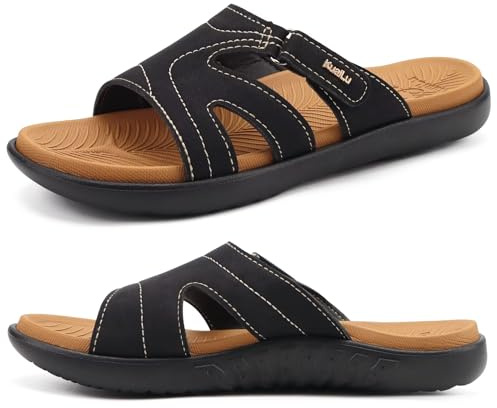 KuaiLu Chanclas Mujer Moda Ortopedicas Comodas Soporte del Arco Chancletas | Baño Verano Cool Playa Piscina Ligera Abierta Sandalias,Antideslizante Suela Interior y Exterior Zapatos EU36-43