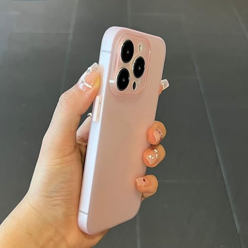 CIBOS Custodia morbida in silicone trasparente opaco per iPhone 15 14, ultra sottile, trasparente e smerigliata (per iPhone 13 Mini/Rosa)