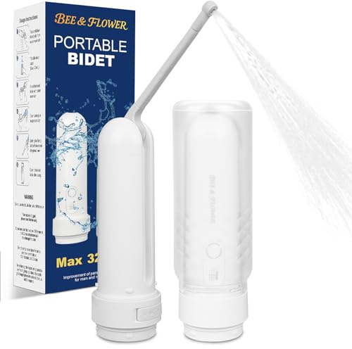 Portable Bidet for Travel - 320ml Rechargeable Handheld Travel Bidet with 800mAh Battery | IPX7 Waterproof Toilet Sprayer | Personal Hygiene Sprayer for Women & Men | Compact for Postpartum Care