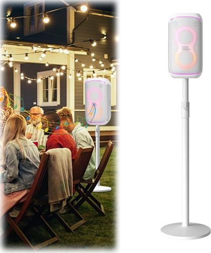 Verstellbarer Lautsprecherständer aus Metall für J-BL Partybox 120/320 (weiß) – robuster Stangenständer mit breiter Basis, höhenverstellbar bis zu 92 cm (nur Ständer, kein Lautsprecher im Lieferumfang