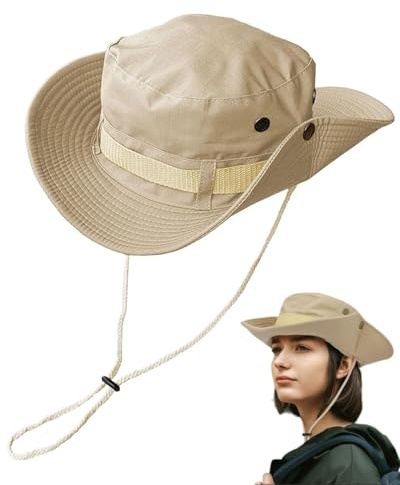 SCJJZ 1 pcs Cappelli da escursionismo, Cappelli da Sole a Tesa Larga,Berretto da Pesca Bucket Hat per Esterni Pieghevole Cappello Safari con Coulisse Cappello da Sole, per Cappello da Sole Uomo Donna