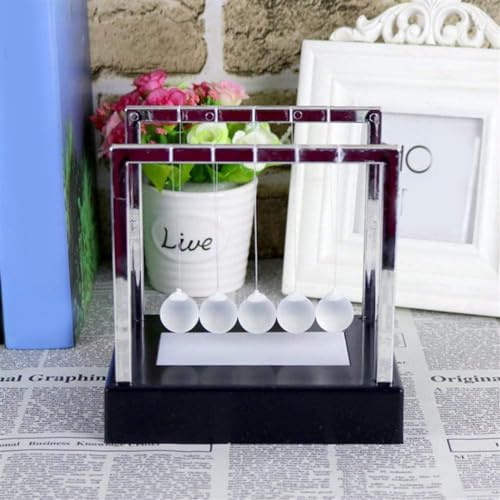 Newton's Cradle LED Light Up Desk Toy, Balance Ball Swing, Colourful Illumination, Office Home Decor