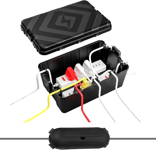 WEFHEF 2 Stück Außenbereich Elektrobox, 1 extra große kabelbox IP54(32x21x13 cm), 1 Garten Kabelbox wasserdicht IP44(20x8x7,2cm), Wasserdichte Outdoor Outlet Covers Verteilerdose Außen Wasserdicht