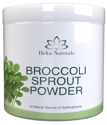 Heka Naturals Poudre de Graines Germées de Brocoli Bio - Super-aliment 100% Pur - Riche en Sulforaphane, Végane, Sans OGM ni Additifs - 400g