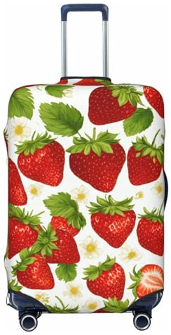 ADAhgu Housse de valise à la mode à imprimé fraise personnalisée pour voyage et affaires, Noir , S